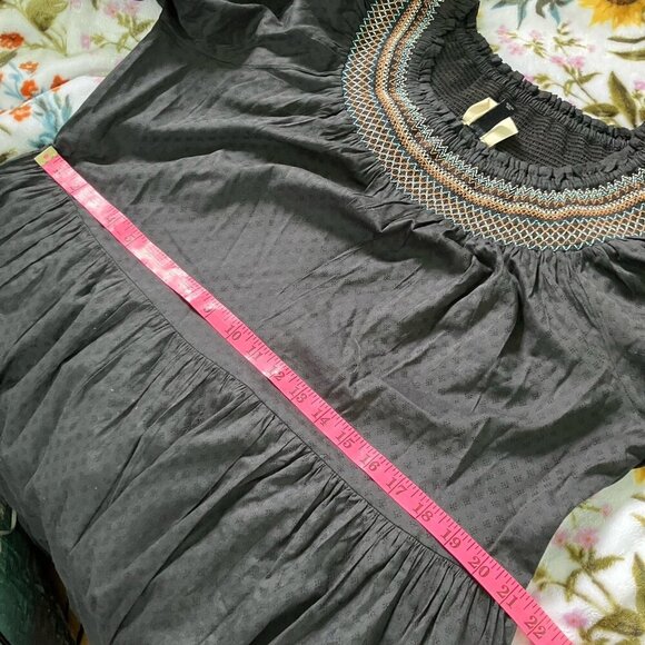 Universal Thread Dress Womens XL Gray Balloon Long Sleeve Tiered Prairie Smocked - Picture 10 of 10